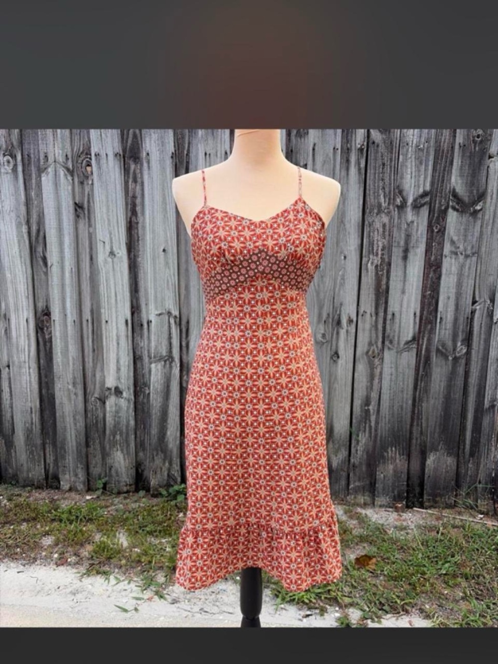 Loft Vintage Y2K cute empire waist midi dress 6p